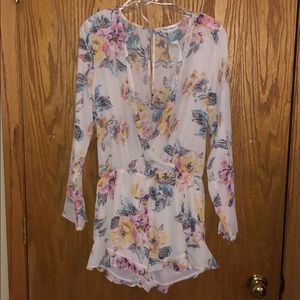 White Floral Romper